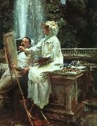 John Singer Sargent The Fountain at Villa Torlonia in Frascati Sweden oil painting artist
